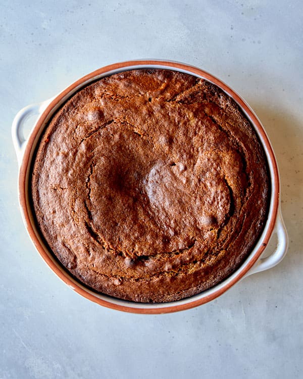Freshly baked cake for sticky toffee pudding. 