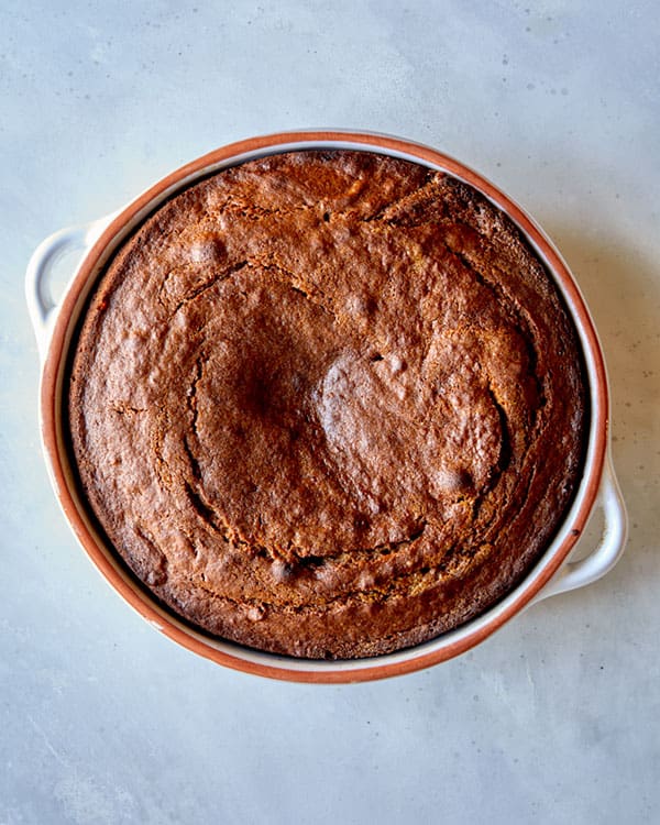 Freshly baked cake for sticky toffee pudding.