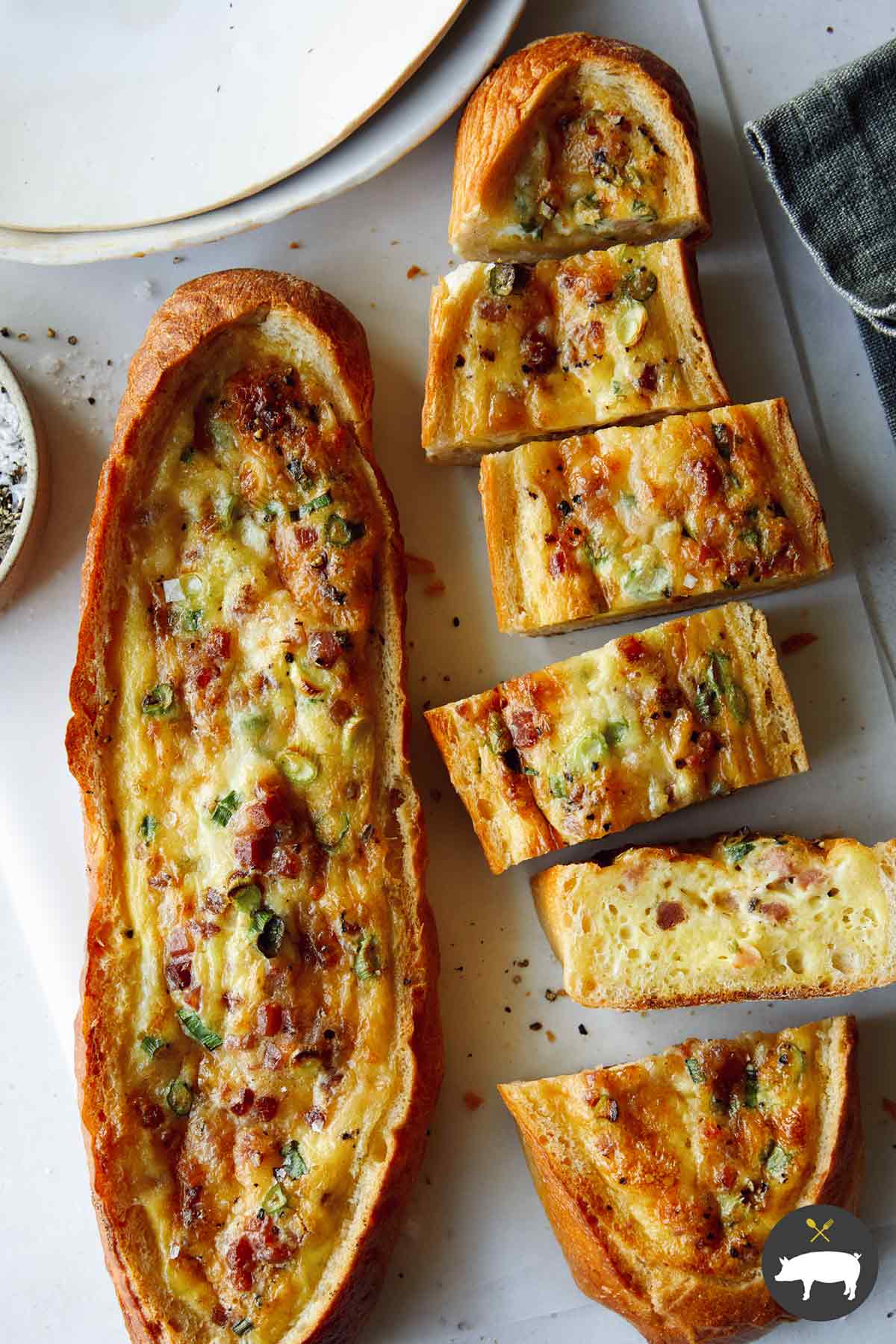 Baked Egg Boats Spoon Fork Bacon