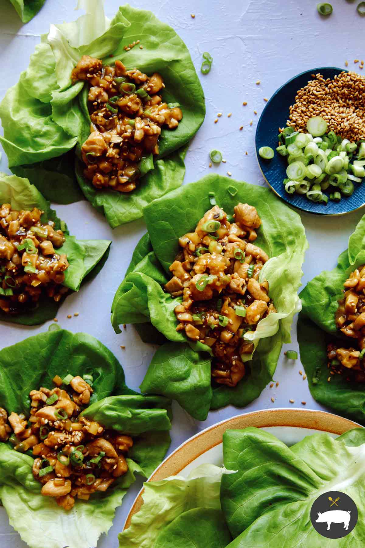 Chicken Lettuce Wraps Spoon Fork Bacon