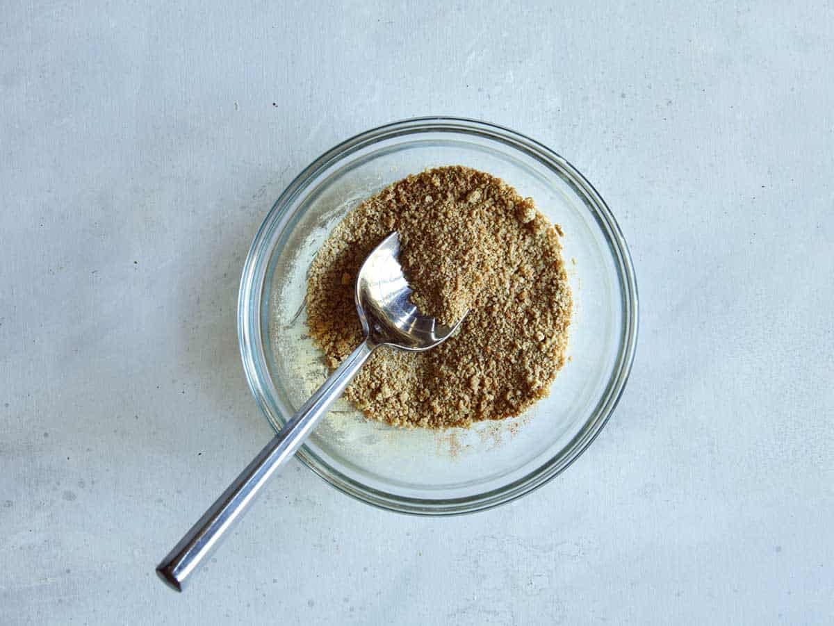 Dry rub ingredients combined together in a bowl.