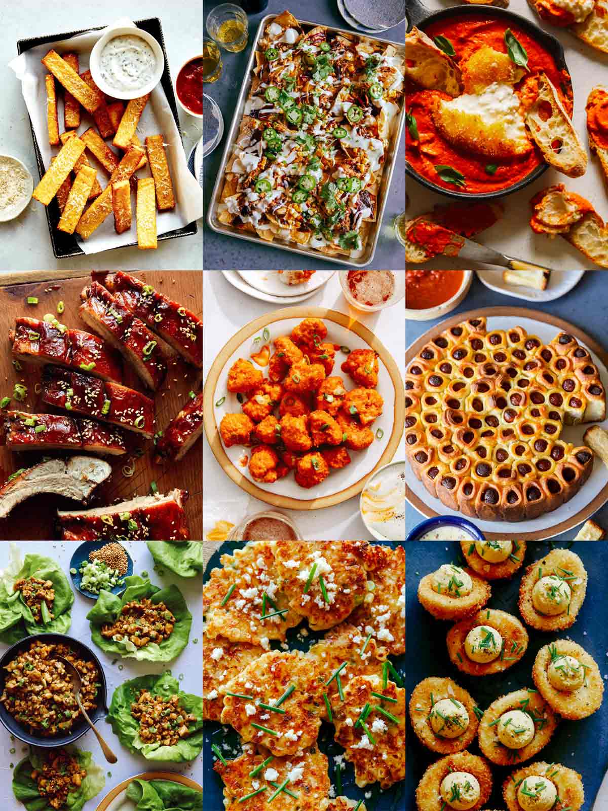 A collage of our best super bowl food. 