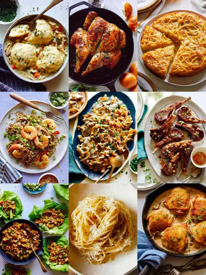 Our best easy dinner recipes collage. 