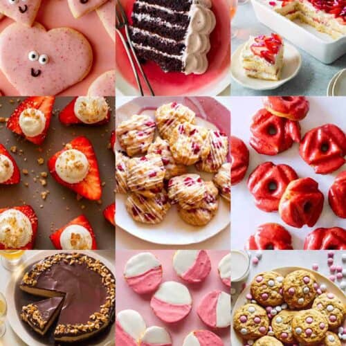 A collage of our best Valentines Day Dessert recipes.