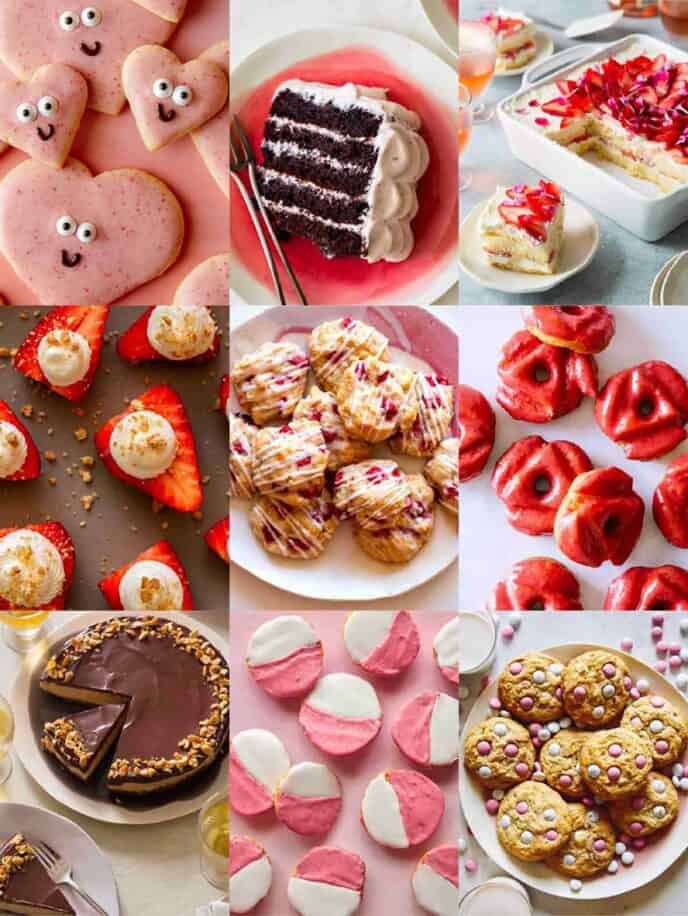 A collage of our best Valentines Day Dessert recipes. 