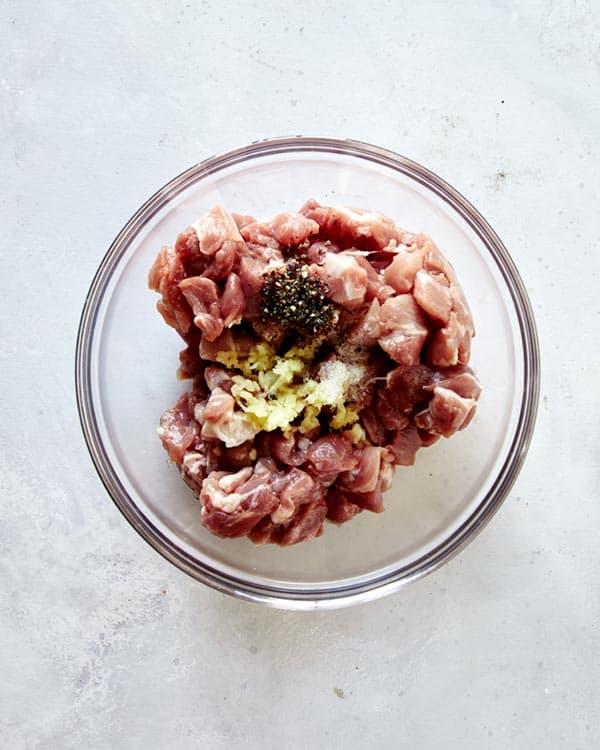 Jajangmyeon pork marinade ingredients in a bowl.