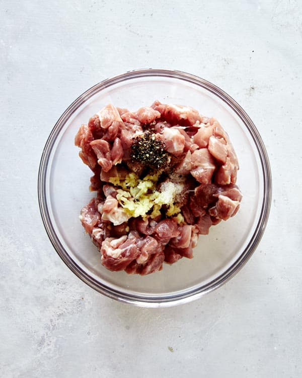 Jajangmyeon  pork marinade ingredients in a bowl. 