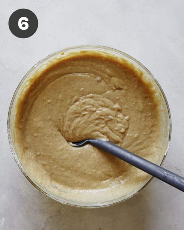 Carrot cake batter in a bowl.