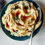 Brown butter colcannon recipe in a bowl.