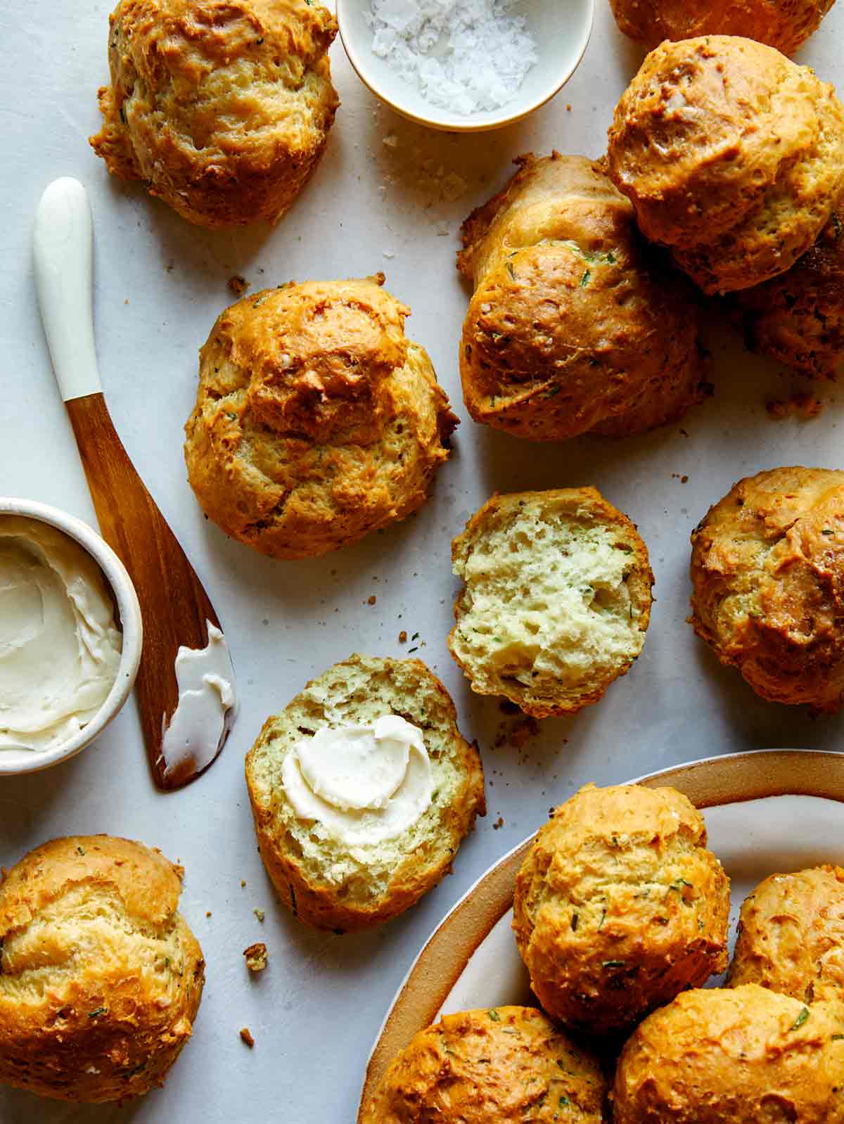 Drop biscuits served with softened butter.
