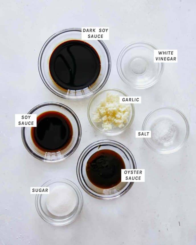 Ingredients for Pad See Ew sauce.