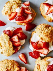 A close up shot on Strawberry Shortcakes.