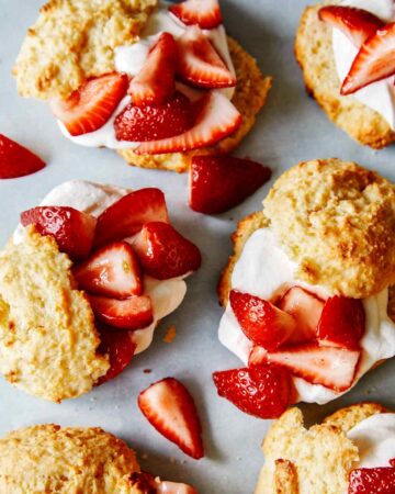 A close up shot on Strawberry Shortcakes.
