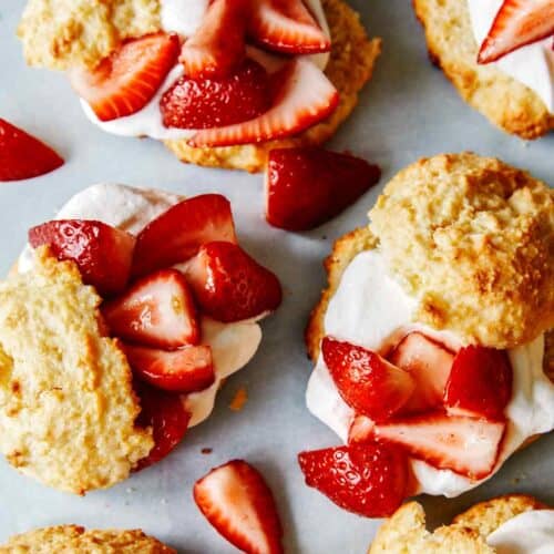 A close up shot on Strawberry Shortcakes.