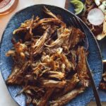 Carnitas recipe in a bowl being served.