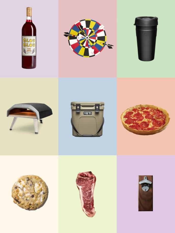A collage of nine of our favorite fathers day gifts.