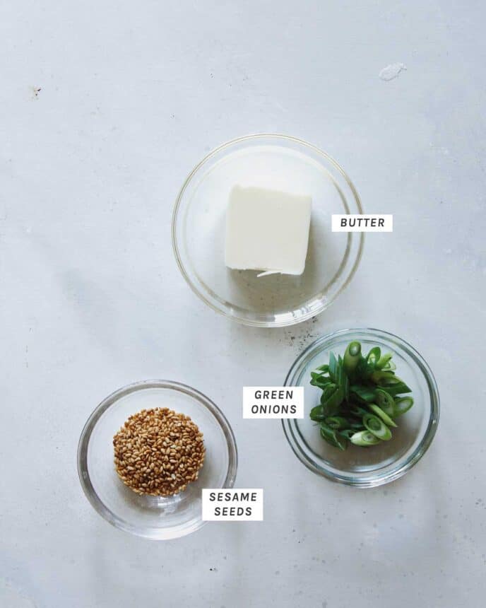 Honey garlic chicken garnish ingredients.