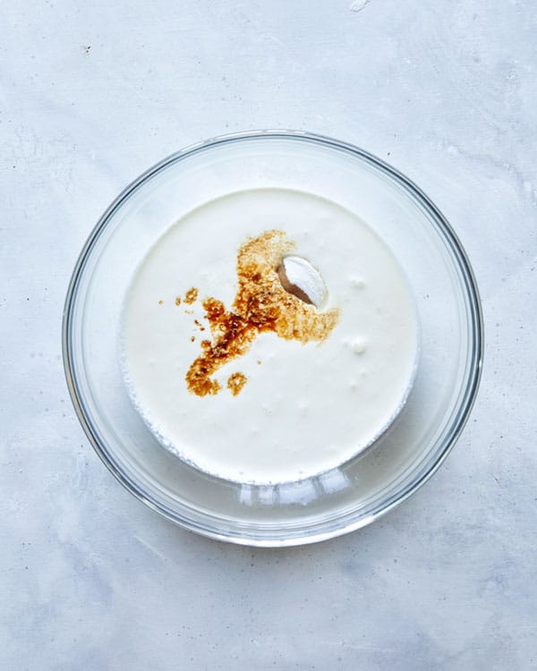 Whipped cream for strawberry shortcake.