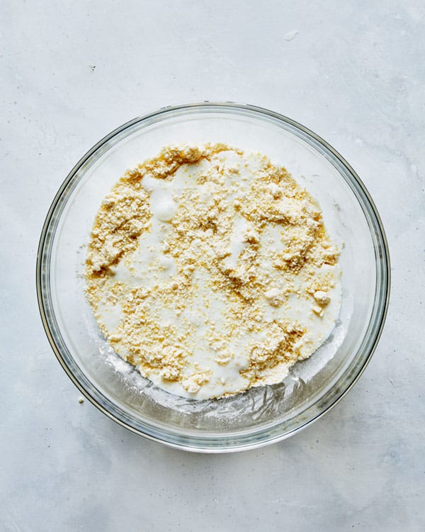 Biscuit ingredients mixed together.
