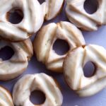 Old fashioned donut recipe on a platter.