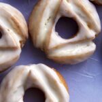 Old fashioned donut recipe on a platter.