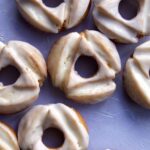 Old fashioned donut recipe on a platter.