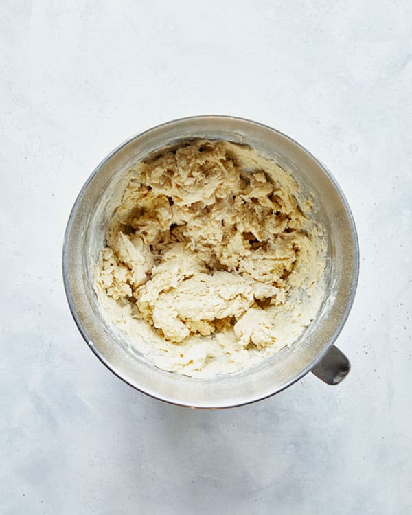 Old fashioned donuts dough in a bowl.