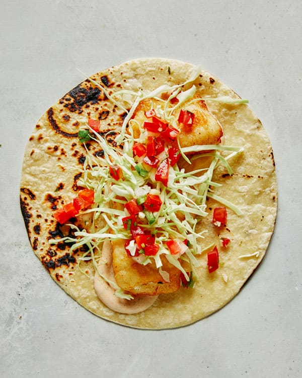 Baja fish tacos recipe built. 