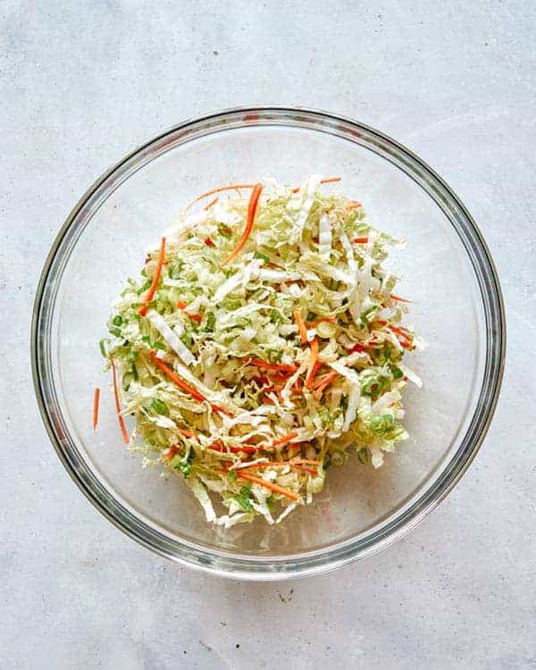 Vegetables in a bowl for okonomiyaki.