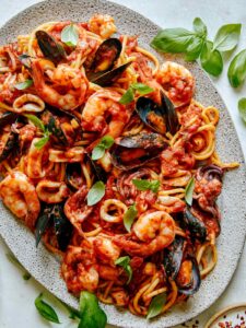 Frutti Di Mare recipe on a platter.