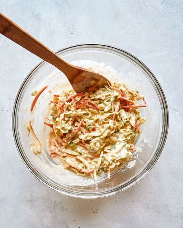 Okonomiyaki batter in a bowl.