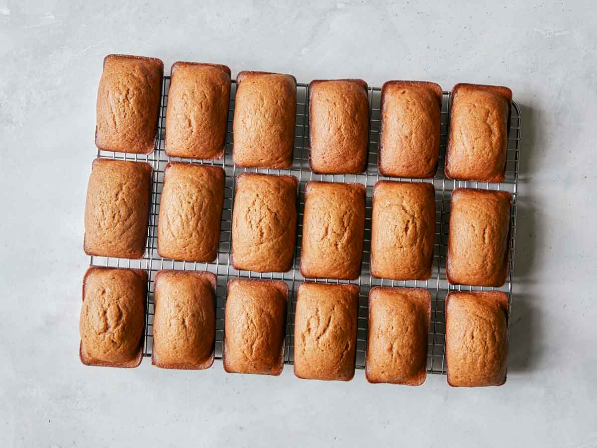 Cooling pumpkin bars on a wire rack.