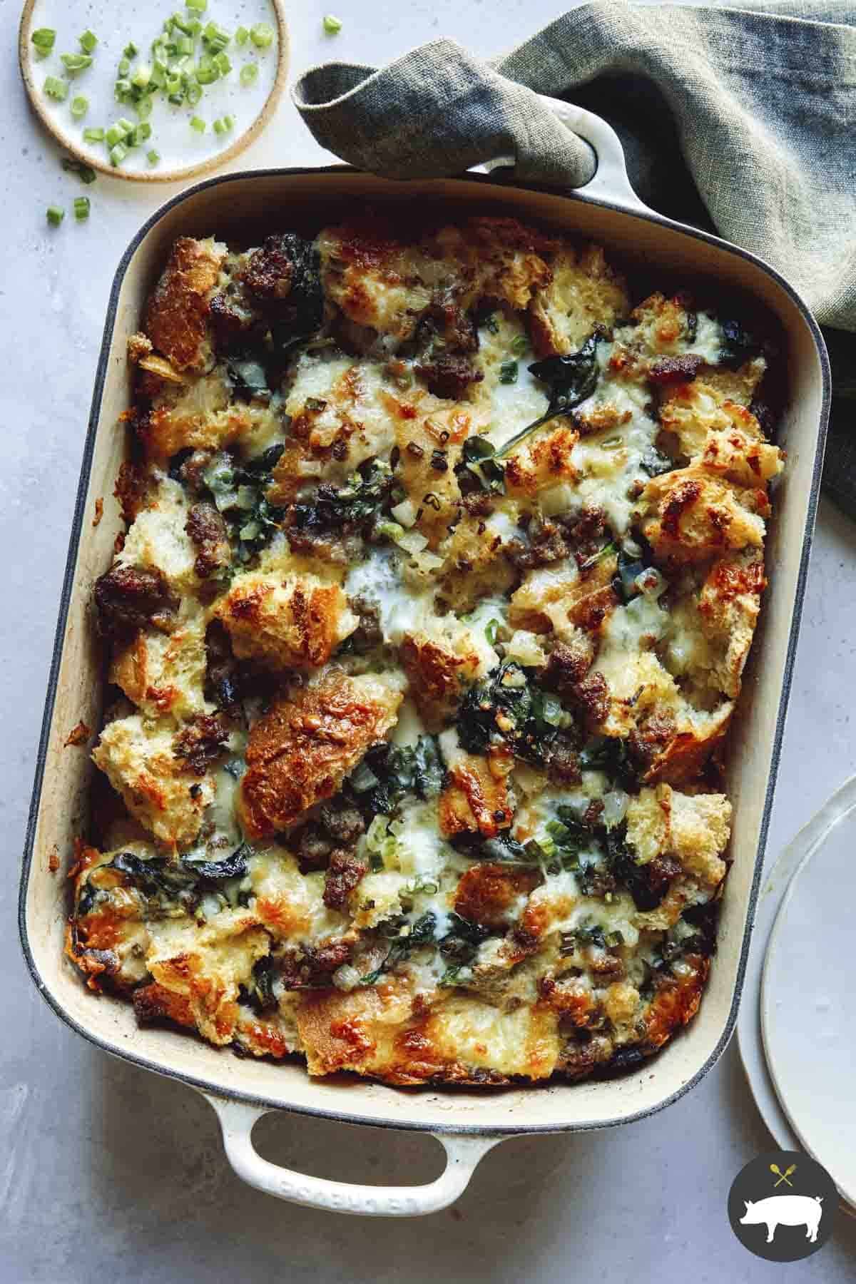 Sausage Strata Spoon Fork Bacon