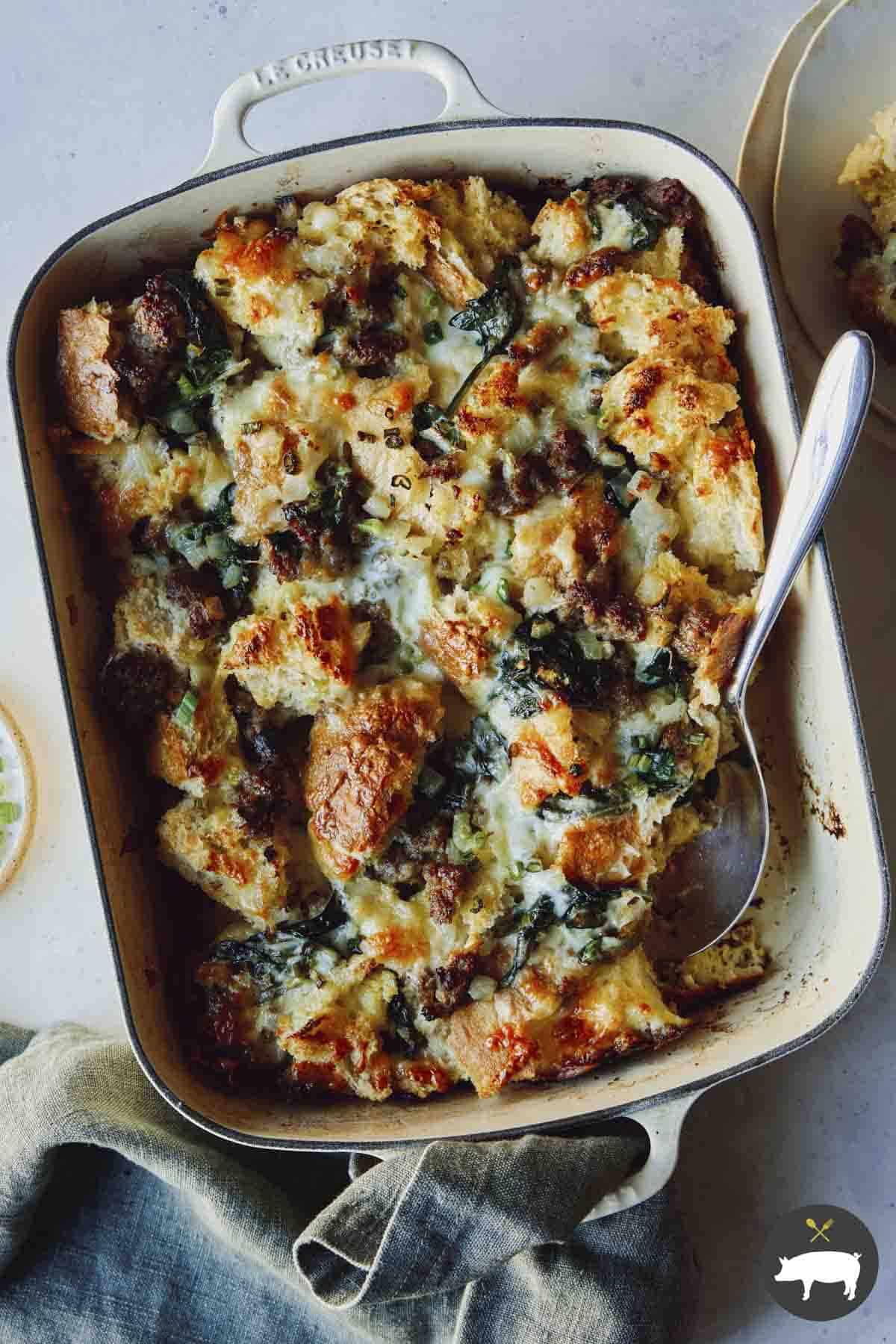 Sausage Strata Spoon Fork Bacon
