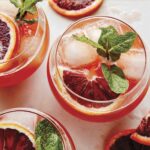 Blood orange shandy cocktail recipes made and ready to be served.