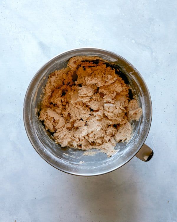 Cookie dough in a bowl.
