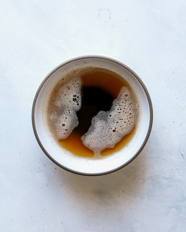 Brown butter in a bowl. 