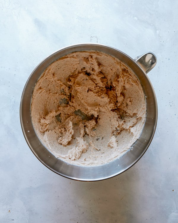Brown butter beaten with sugar.
