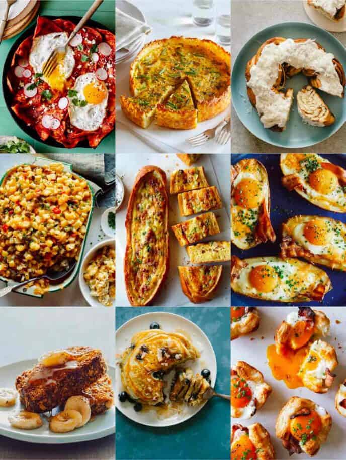 A collage of our best Christmas breakfast ideas. 