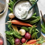 Easy homemade ranch dressing served with veggies.