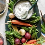 Easy homemade ranch dressing served with veggies.