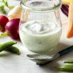 Buttermilk ranch dressing a jar.