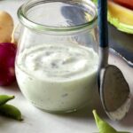 Buttermilk ranch dressing a jar.