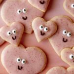 Close up on valentine day cookie recipe.