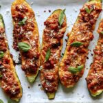 Zucchini boats baked.