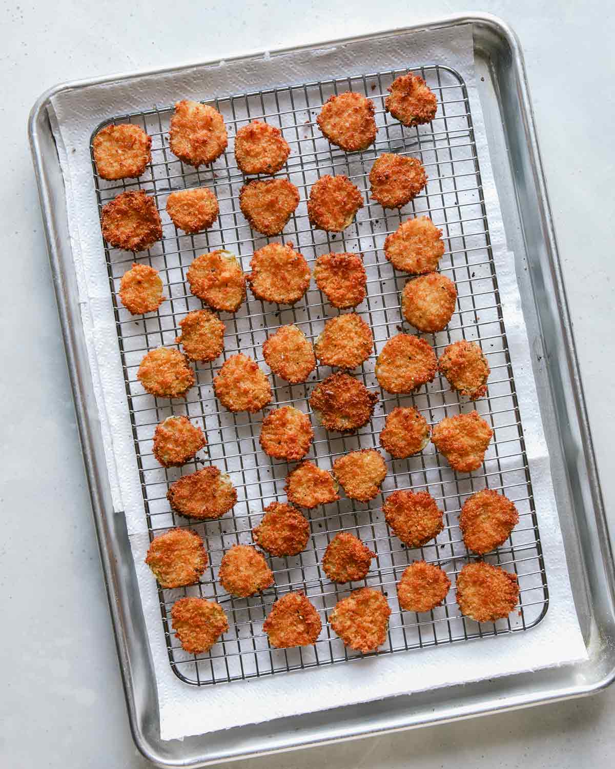 Fried Pickle Chips Spoon Fork Bacon