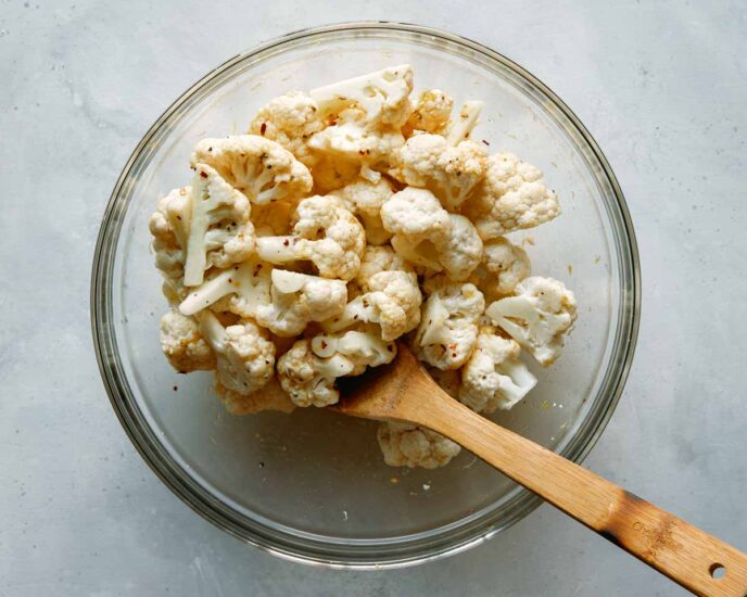 Cauliflower seasoning mixed in a bowl.