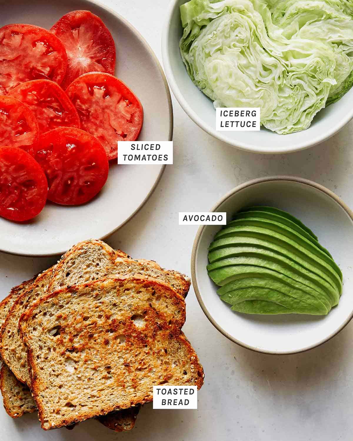 Chickpea salad sandwich ingredients.