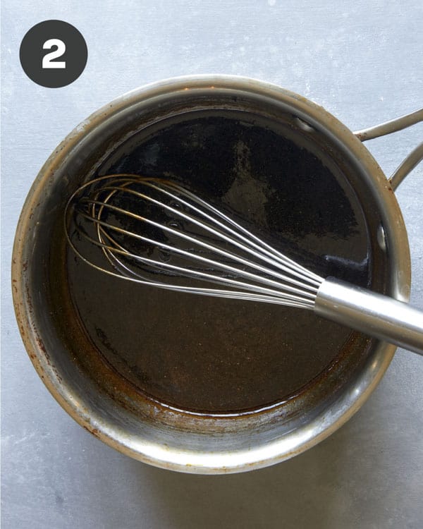 Char Siu glaze in a pot simmered together. 