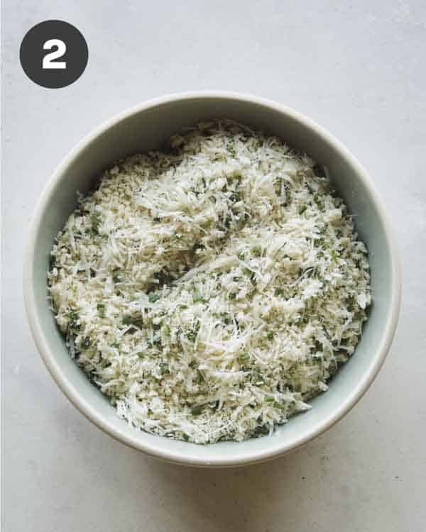 Parmesan and panko mixture for lamb chops.